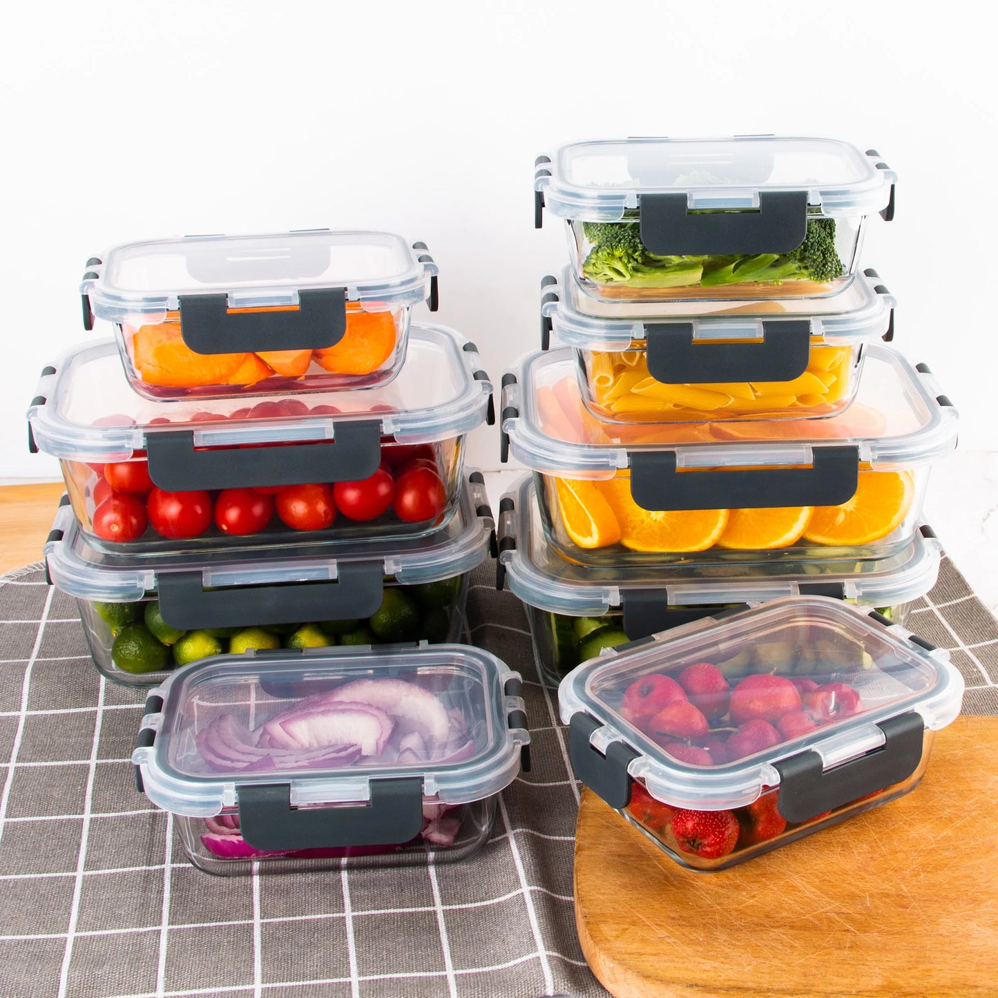 8-Piece Glass Food Storage Containers Set